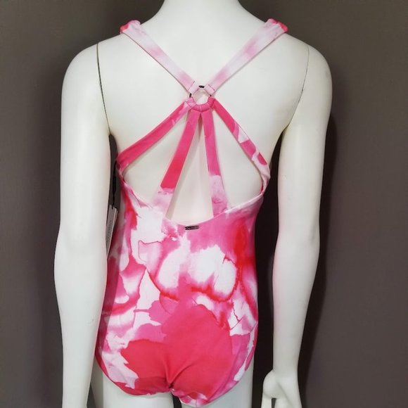 Calvin Klein Strappy Tie Dye One Piece Swimsuit Size 12 - Picture 4 of 12